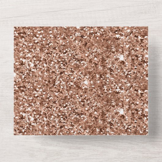 Roos Gold Blush Roze Confetti All In One Uitnodiging (Achterkant)