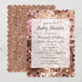 Roos Gold Blush Roze Confetti Baby shower Kaart (Voorkant / Achterkant)
