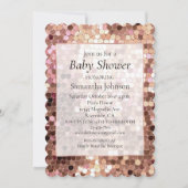 Roos Gold Blush Roze Confetti Baby shower Kaart (Voorkant)
