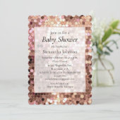 Roos Gold Blush Roze Confetti Baby shower Kaart (Staand voorkant)