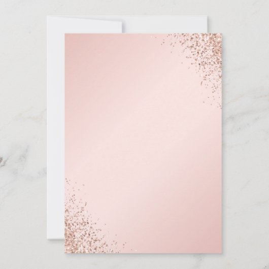 Roos Gold Blush Roze Confetti Bloemen 50e Verjaard Kaart (Achterkant)