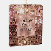 Roos Gold Blush Roze Confetti Keramisch Ornament (Rechts)