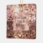 Roos Gold Blush Roze Confetti Keramisch Ornament (Links)