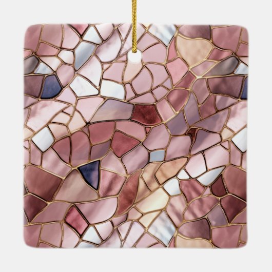 Roos Gold Blush Roze Confetti Keramisch Ornament (Achterkant)