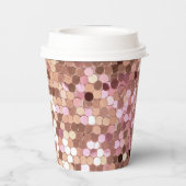 Roos Gold Blush Roze Confetti Papieren Bekers (Achterkant)