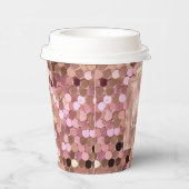 Roos Gold Blush Roze Confetti Papieren Bekers (Rechts)