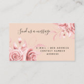Roos Gold Blush Roze Eyelashes Floral Waterverf Visitekaartje (Achterkant)