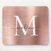 Roos Gold Blush Roze geborsteld Metaal Monogram sc Muismat (Voorkant)