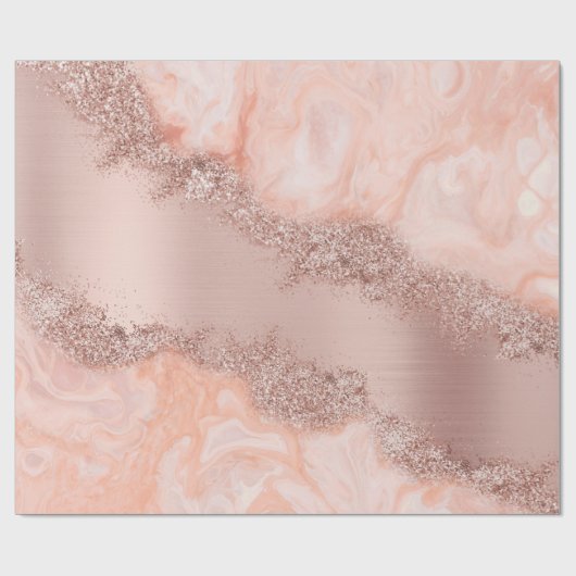 Roos Gold Blush roze geode glitter Cadeaupapier (Vlak)
