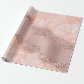 Roos Gold Blush roze geode glitter Cadeaupapier (Uitgerold)