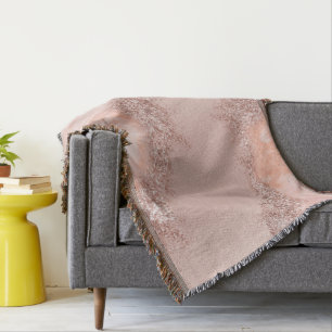 Roos Gold Blush roze geode glitter Deken