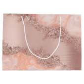 Roos Gold Blush roze geode glitter Groot Cadeauzakje (Achterkant)