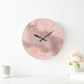 Roos Gold Blush roze geode glitter Grote Klok (Huis)