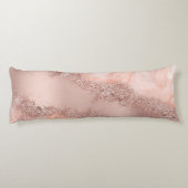 Roos Gold Blush roze geode glitter Lichaamskussen (Achterkant)