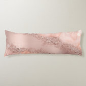 Roos Gold Blush roze geode glitter Lichaamskussen (Voorkant)