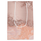 Roos Gold Blush roze geode glitter Medium Cadeauzakje (Achterkant)