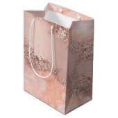 Roos Gold Blush roze geode glitter Medium Cadeauzakje (Achterkant Gekanteld)