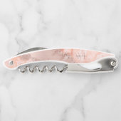 Roos Gold Blush Roze Geode Glitter Monogram Kurkentrekker (Achterkant)