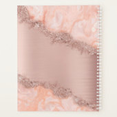 Roos Gold Blush Roze Geode Glitter Monogram Planner (Achterkant)