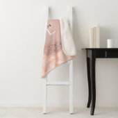 Roos Gold Blush Roze Geode Glitter Monogram Sherpa Deken (In situ)