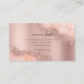 Roos Gold Blush Roze Geode Glitter Monogram Visitekaartje (Achterkant)