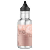 Roos Gold Blush Roze Geode Glitter Monogram Waterfles (Rechts)