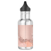 Roos Gold Blush Roze Geode Glitter Monogram Waterfles (Links)