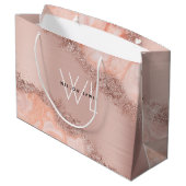 Roos Gold Blush Roze Geode Glitter Monogramt Groot Cadeauzakje