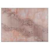 Roos Gold Blush roze geode glitter Snijplank (Voorkant)