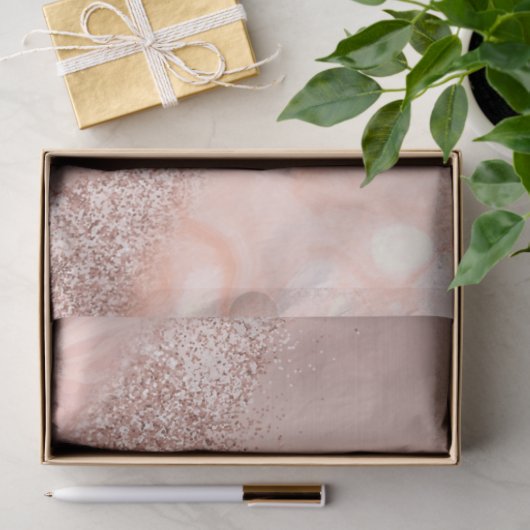 Roos Gold Blush roze geode glitter Tissuepapier (Geschenk)