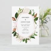 Roos Gold & Blush roze geoenery Weddenschap Kaart (Staand voorkant)