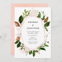 Roos Gold & Blush roze geoenery Weddenschap Kaart