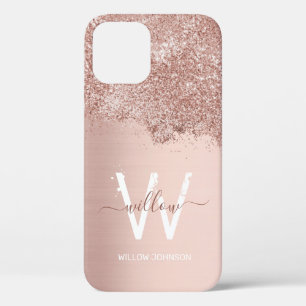 Roos Gold Blush Roze Girly Dust Monogram Case-Mate iPhone Case
