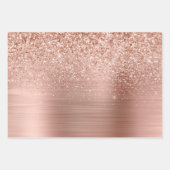 Roos Gold Blush Roze Glam Glitter Inpakpapier Vel (Voorkant)