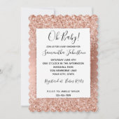 Roos Gold Blush Roze Glam Glitter Kaart (Voorkant)