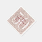 Roos Gold Blush Roze Glitter Aangepaste naam Birth Servet (Hoek)