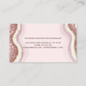 Roos Gold Blush roze glitter Agate Geode Appointme Afsprakenkaartje (Achterkant)