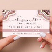 Roos Gold Blush roze glitter Agate Geode Appointme Afsprakenkaartje