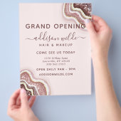 Roos Gold Blush roze glitter Agate Geode Business Flyer (Hand)