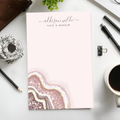 Roos Gold Blush roze glitter Agate Geode Business Post-it® Notes
