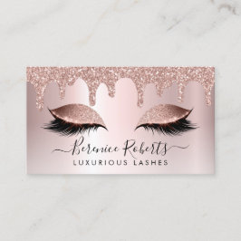 Roos Gold Blush Roze Glitter Drivers Lash Extensio Visitekaartje
