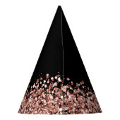 Roos Gold Blush Roze Glitter Glam Monogram Naam Feesthoedjes (Achterkant)