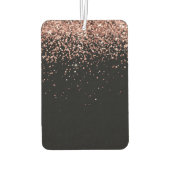 Roos Gold Blush Roze Glitter Glam Monogram Naam Luchtverfrisser (Achterkant)