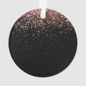 Roos Gold Blush Roze Glitter Glam Monogram Naam Ornament (achterkant)