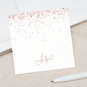 Roos Gold Blush Roze Glitter Glam Monogram Naam Post-it® Notes