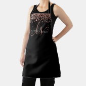 Roos Gold Blush Roze Glitter Glam Monogram Naam Schort (Insitu)