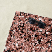 Roos Gold Blush Roze Glitter Glam Monogram Naam Strandlaken (In situ)