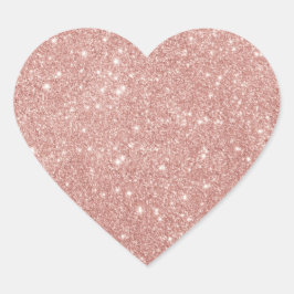 Roos Gold Blush roze glitter Hart Sticker