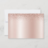 Roos Gold Blush Roze Glitter Metal Monogram Bedankkaart (Achterkant)