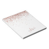 Roos Gold Blush Roze Glitter Metal Notitieblok (Schuin)